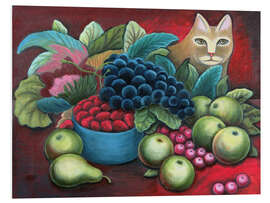 Foam board print Cat and fruits