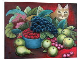 Gallery print Cat and fruits