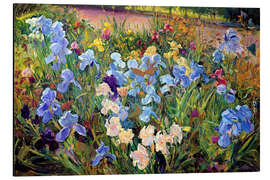 Magnettafel Blaues Blumenbeet