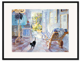 Gerahmter Kunstdruck Blick nach draußen