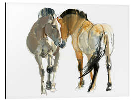 Aluminium print Przewalski Horses