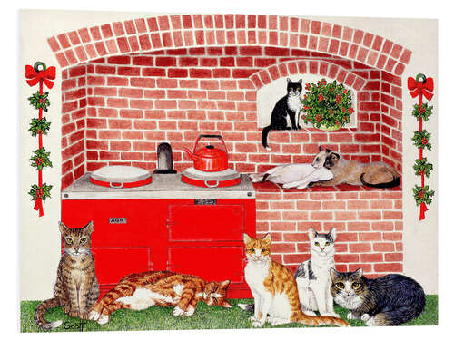 Tableau en PVC Chats dans la cuisine