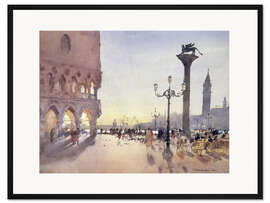 Gerahmter Kunstdruck Morgen auf der Piazzetta in Venedig
