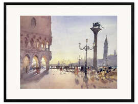 Gerahmter Kunstdruck Morgen auf der Piazzetta in Venedig
