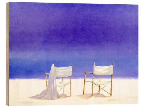 Wood print Chairs on the beach, 1995