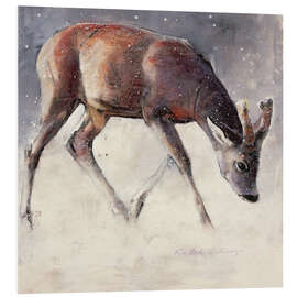 Foam board print Young deer in winter