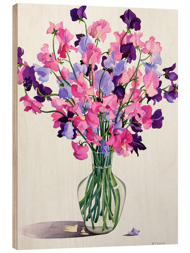 Wood print Vase of flowers, 2007