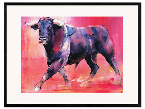 Innrammet kunsttrykk Trotting bull