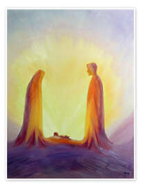 Obra artística  María y Jesús miran a su hijo Jesús, 1995. - Elizabeth Wang