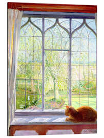 Gallery print Cat in window in spring