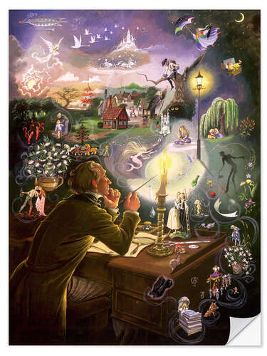 Selvklebende plakat Hans Christian Andersen