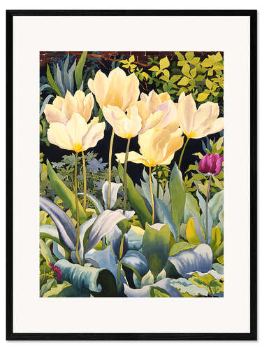 Impression artistique encadrée Tulipes pâles