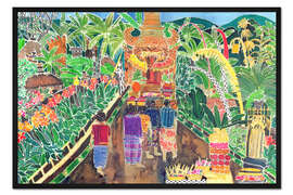Gerahmter Kunstdruck Procession, Peliatan, Bali, 1996