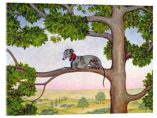 Akrylbilde Whippet on the tree