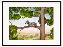 Kunsttryk i ramme Whippet on the tree