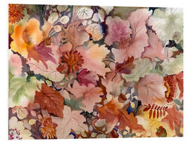 Foam board print Autumn leaves and flowers