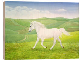 Hout print White Horse