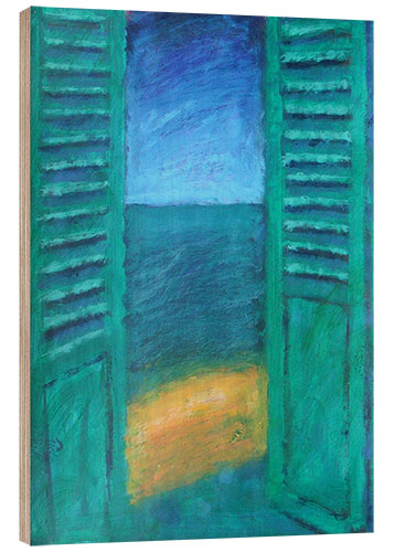 Hout print Groene luiken