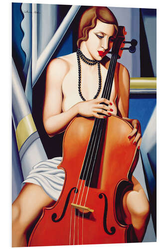 Foam board print Woman with cello