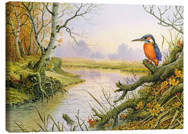 Canvas print Kingfisher: scene on autumnal river