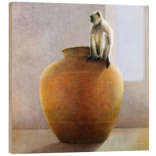 Wood print Tempelaffe