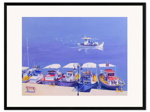 Framed art print Greek fishing boats