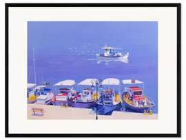 Framed art print Greek fishing boats