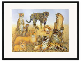 Gerahmter Kunstdruck Verschiedene Raubkatzen