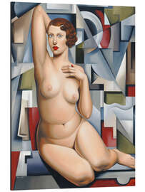 Alubild Sitzende kubistische Nackte - Catherine Abel
