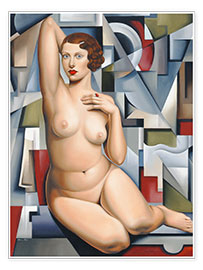 Wandbild  Sitzende kubistische Nackte - Catherine Abel