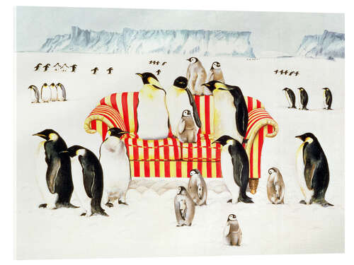 Quadro em acrílico Penguins on a sofa