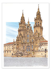 Tableau  Saint Jacques de Compostelle, Espagne - Fernando Aznar Cenamor
