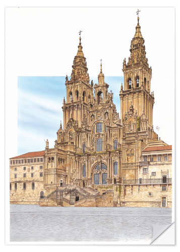 Selvklebende plakat Santiago de Compostela, Spain