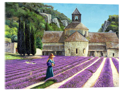 Acrylic print Lavender picker, Abbaye Senanque, Provence