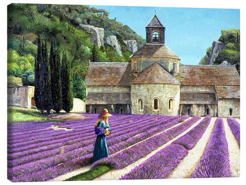 Canvas print Lavender picker, Abbaye Senanque, Provence