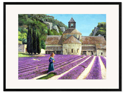 Kunsttryk i ramme Lavendel picker, Abbaye Senanque, Provence