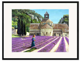 Kunsttryk i ramme Lavendel picker, Abbaye Senanque, Provence
