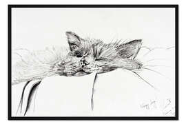 Gerahmter Kunstdruck Monty, schläfriger Junge