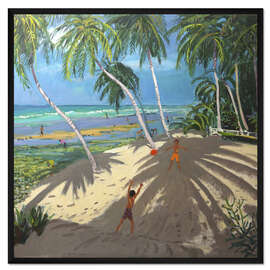 Gerahmter Kunstdruck Palmen, Clovelly beach, Barbados