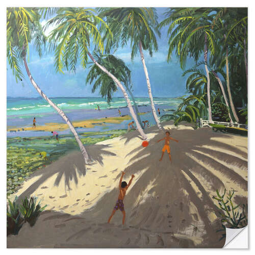 Vinilo para la pared Palm trees, Clovelly beach, Barbados