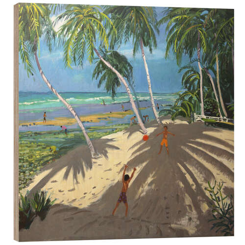 Holzbild Palmen, Clovelly beach, Barbados