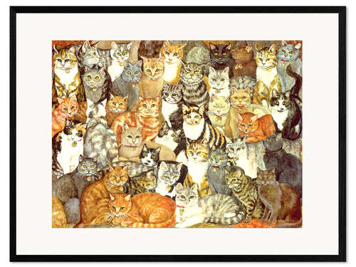 Gerahmter Kunstdruck Katzen