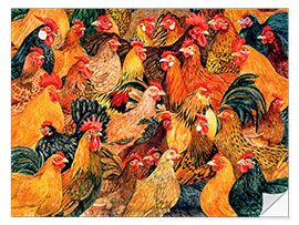 Muursticker Chickens