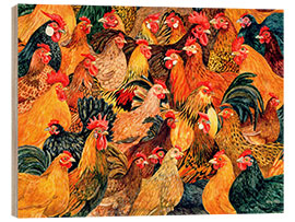 Wood print Chickens