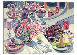 Gallery print Watercolor kitchen table with fruits and flowers