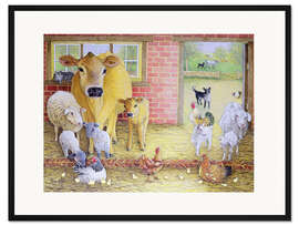 Gerahmter Kunstdruck Bauernhoftiere