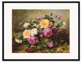 Gerahmter Kunstdruck Rosen in voller Blüte