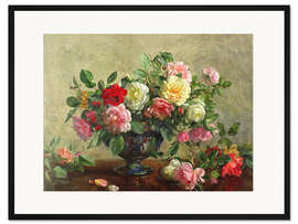 Gerahmter Kunstdruck Schale mit Rosen