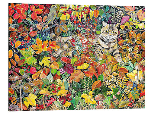 Gallery print Tabby in autumn leaves, 1996