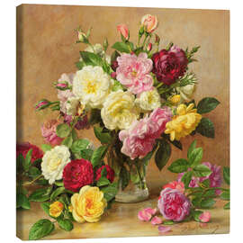 Lærredsbillede  Gammeldags victorianske roser - Albert Williams